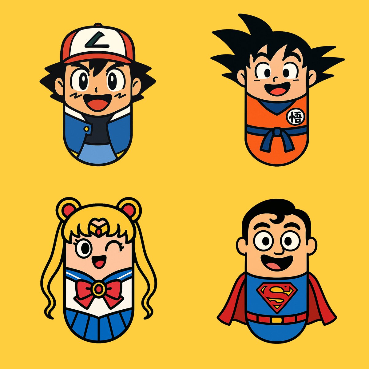 卡通插图药丸形象