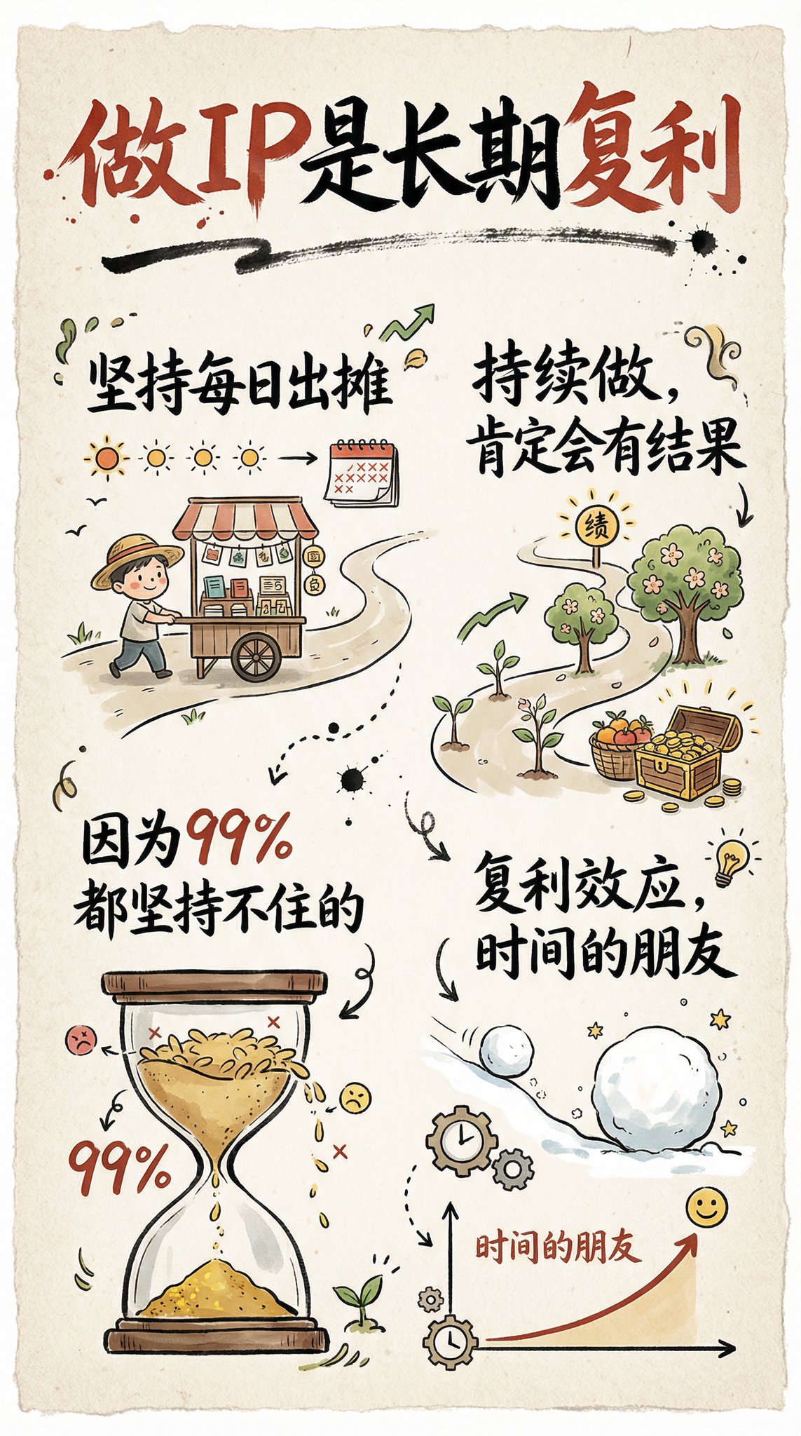 手绘风格的信息图卡片